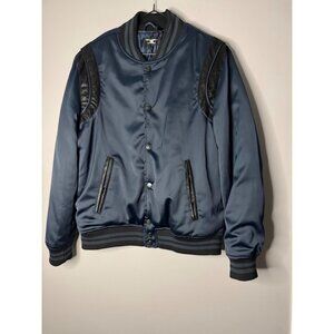NWT JORDAN CRAIG Legacy Edition Men's Size L Navy Blue Bomber Varsity Jacket